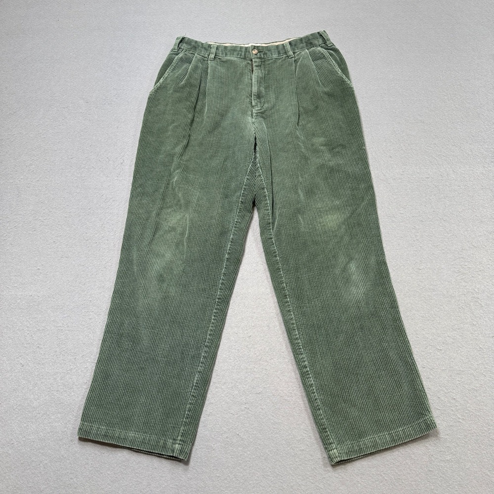 Northern Elements Corduroy Pants Men's 34 Green Straight Relaxed Fit High Rise